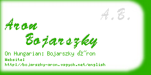 aron bojarszky business card